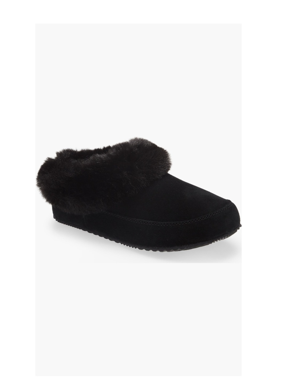 Sorel Go Coffee Run Faux Fur Slippers Black Sea Salt Leather Women’s Size 11